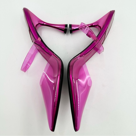 Jeffrey Campbell x Free People Mika Vinyl Heels in Fuchsia - Picture 6 of 10